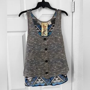 Live to be Spoiled - Gray Button-Front Tank Top